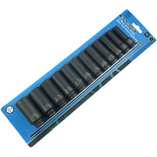 Action Impact Socket Set Deep 6-Point 3/8" Drive 12 Piece Metric 605121201