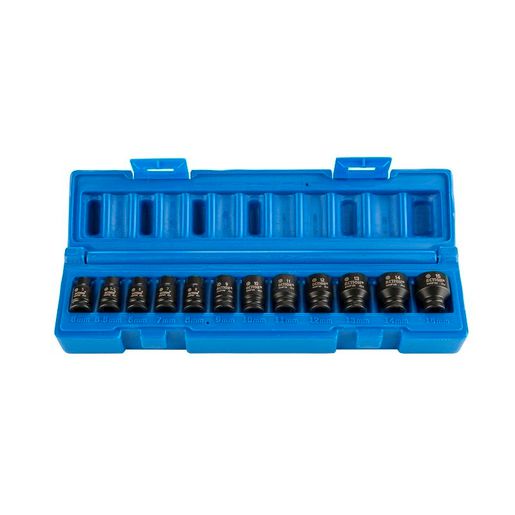 Action Impact Socket Set Magnetic 6-Point 1/4" Drive 12 Piece Metric 6050P1201