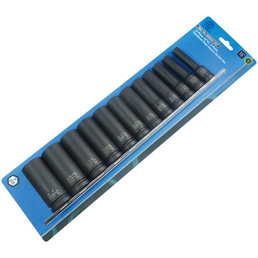 Action Impact Socket Set Deep 6-Point 1/2" Drive 12 Piece SAE 600221201