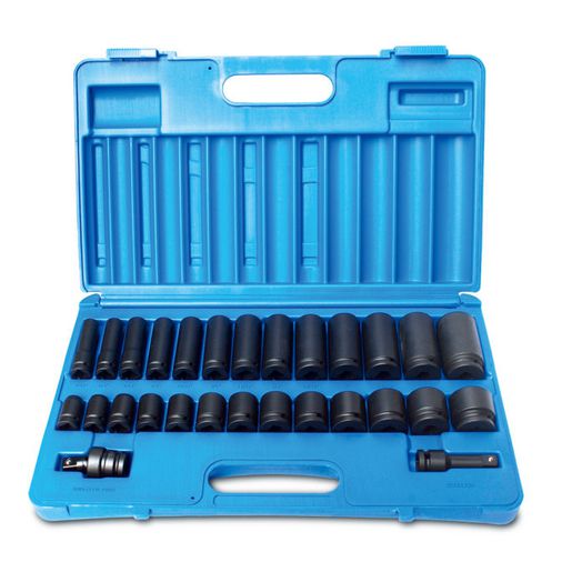 Action Impact Socket Set 6-Point 1/2" Drive 28 Piece SAE 600202801