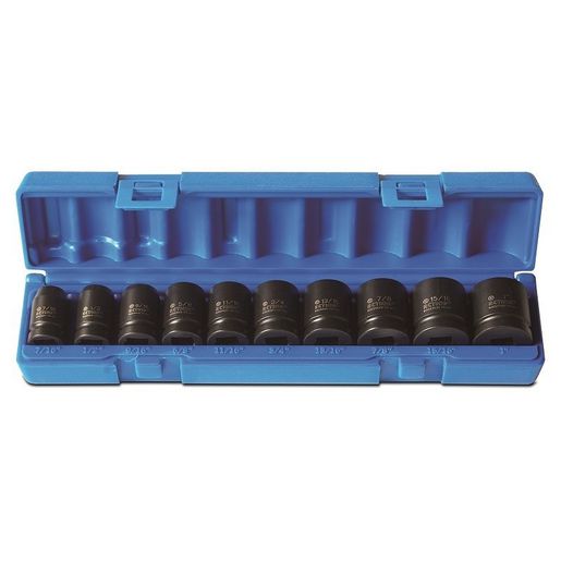 Action Impact Socket Set 1/2" Drive Set 10 Piece SAE 600201001