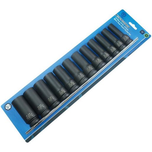 Action Impact Socket Set Deep 6-Point 1/2" Drive 12 Piece Metric 605221202
