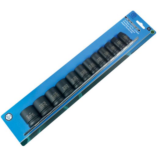 Action Impact Socket Set 6-Point 1/2" Drive 12 Piece SAE 600201201
