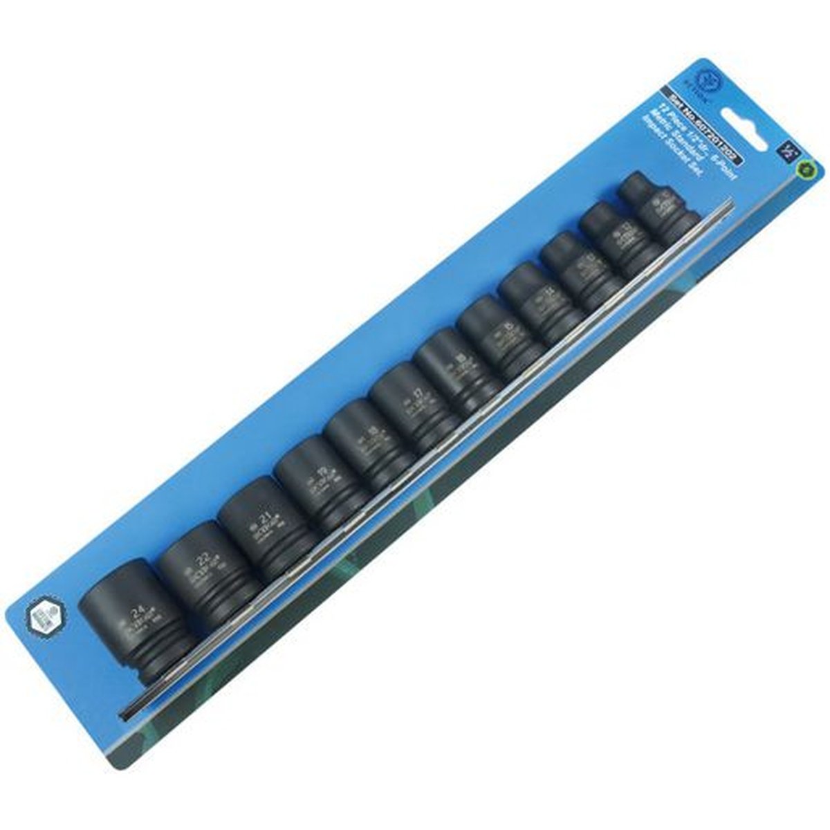 Action Impact Socket Set 6-Point 1/2" Drive 12 Piece Metric 607201202