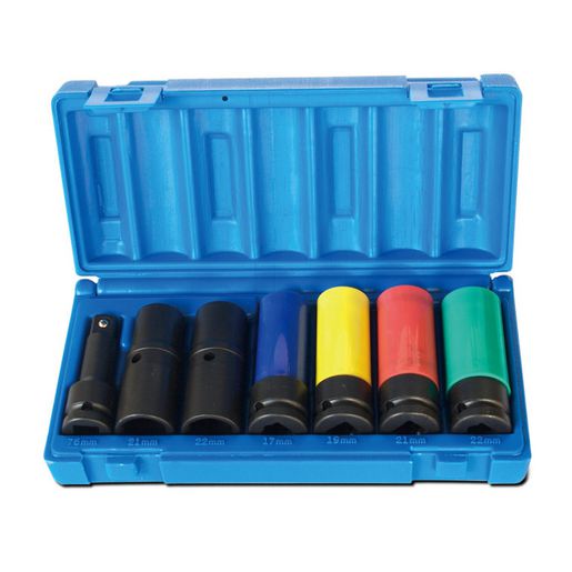 Action Wheel Nut Impact Socket Set 1/2" Drive 7 Piece Metric 611260701