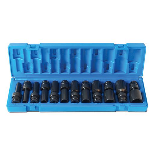 Action Universal Impact Socket Set Deep 3/8" Drive 12 Piece SAE 622111201
