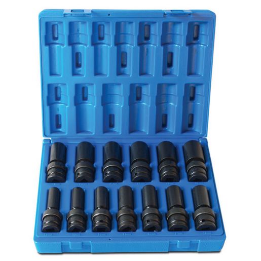 Action Universal Impact Socket Set Deep 6-Point 3/8" Drive 13 Piece Metric 623211301