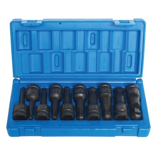 Action Hex Impact Socket Set Ball-End 1/2" Drive 10 Piece SAE 6482G1001