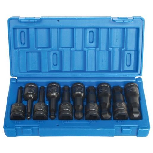 Action Hex Impact Socket Set Ball-End 1/2" Drive 10 Piece Metric 6482N1001