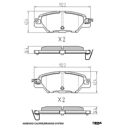 RDA GP Max Brake Pad Set Rear RDB2422