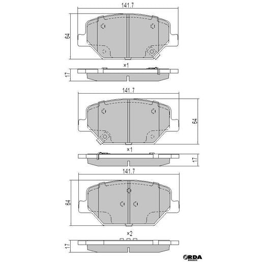 RDA GP Max Brake Pad Set Front RDB2429