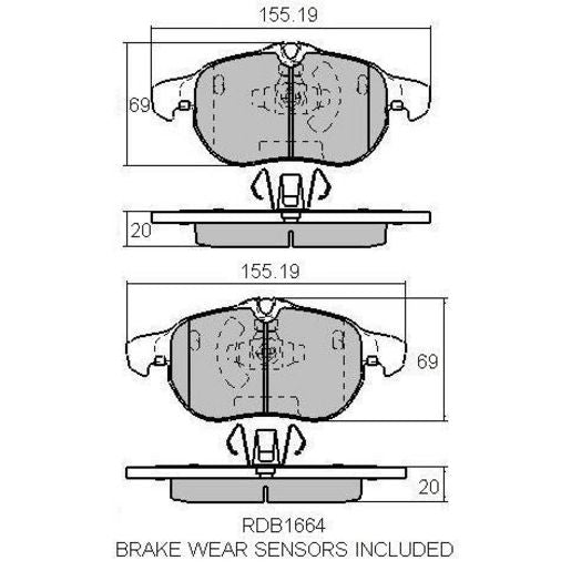 RDA GP Max Brake Pad Set Front RDB1664