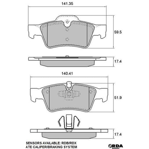 RDA GP Max Brake Pad Set Rear RDB2211