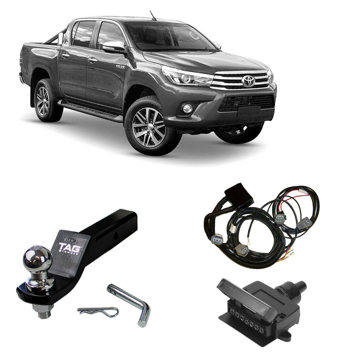TAG Plus Complete Towbar Lug Kit with Wiring Harness 3500kg K-TOW16461