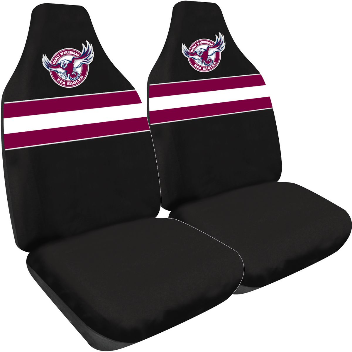 NRL Front Car Seat Covers Polyester, Sea Eagles - Pair PPNRLSEA6/2