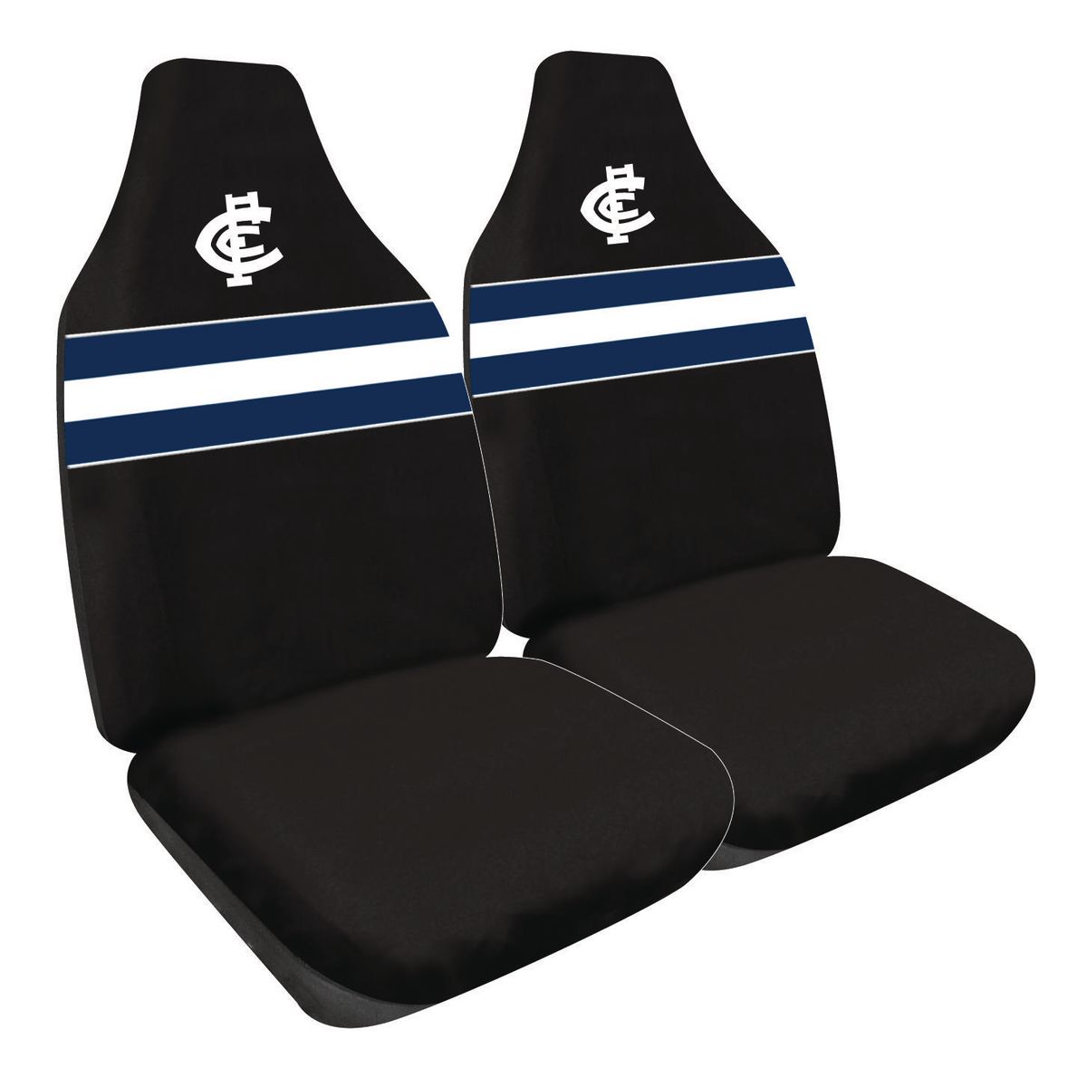 AFL Front Car Seat Covers Polyester, Black/Blue - Pair PPAFLCAR6/2