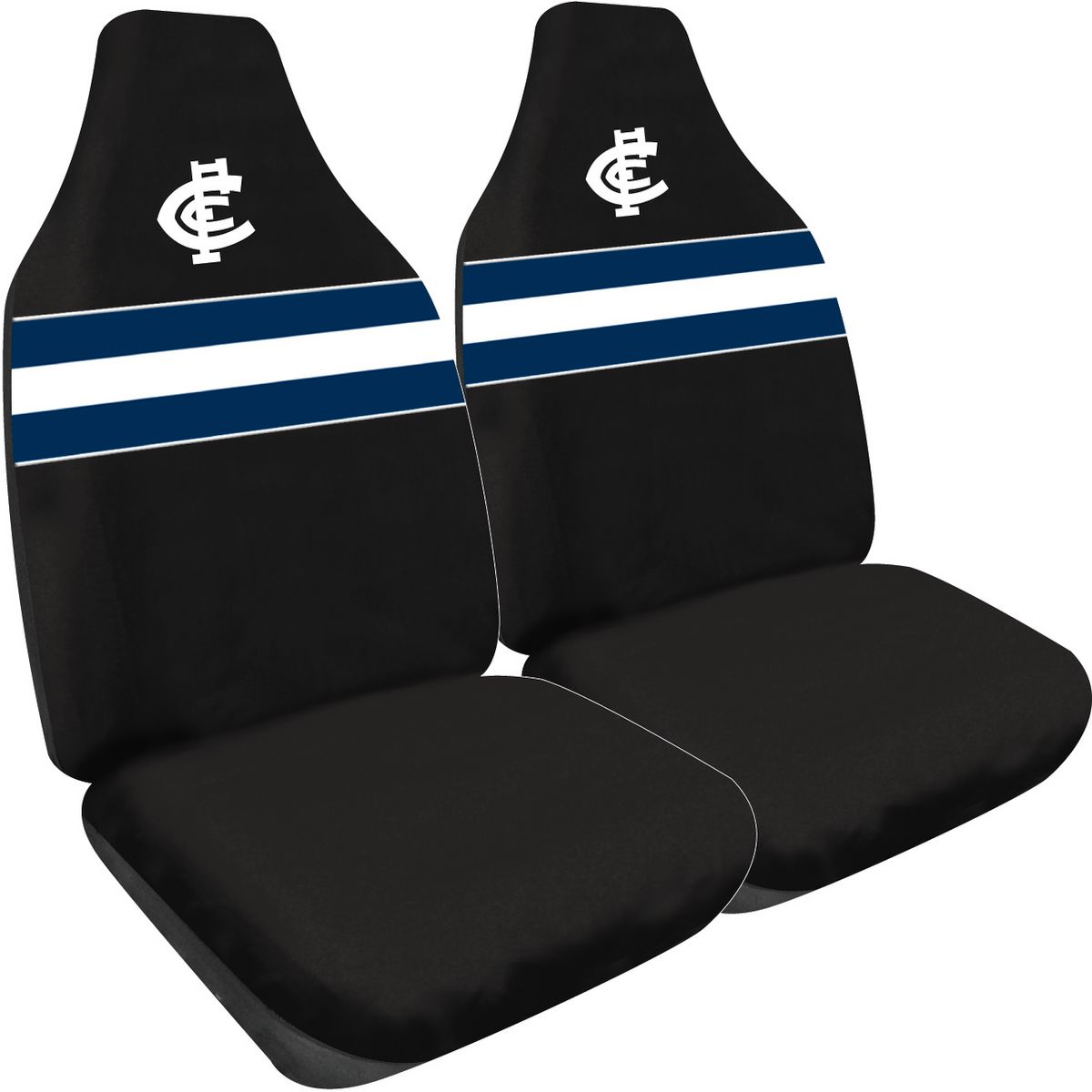 AFL Front Car Seat Covers Polyester, Black/Blue - Pair PPAFLCAR6/2