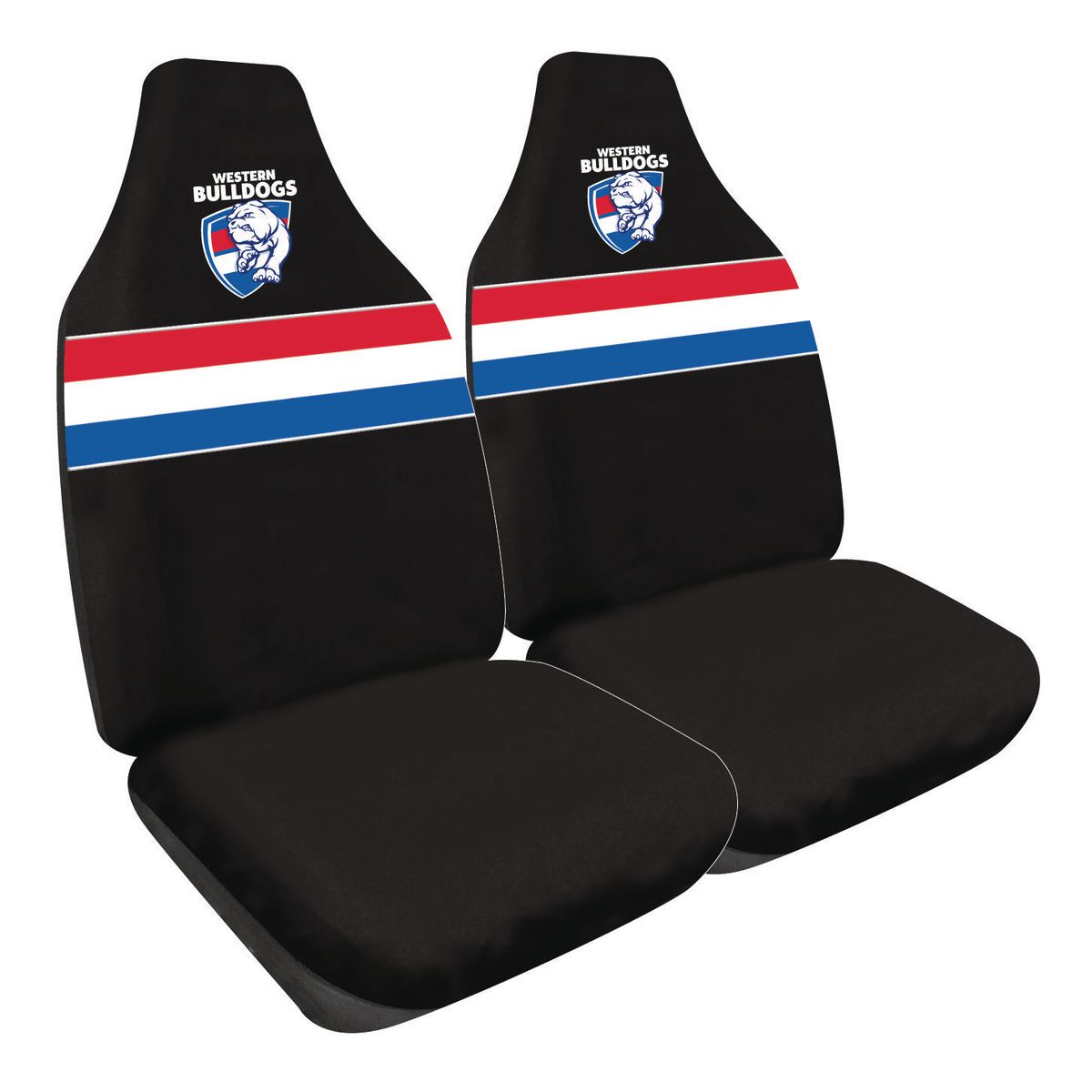 AFL Front Car Seat Covers Polyester, Black/Red - Pair PPAFLBUL6/2