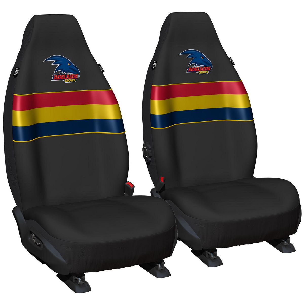 AFL Front Car Seat Covers Polyester, Black/Red - Pair PPAFLCRO6/2