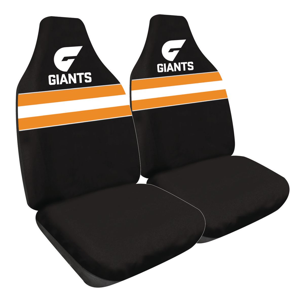 AFL Front Car Seat Covers Polyester, Black/Orange - Pair PPAFLGWS6/2