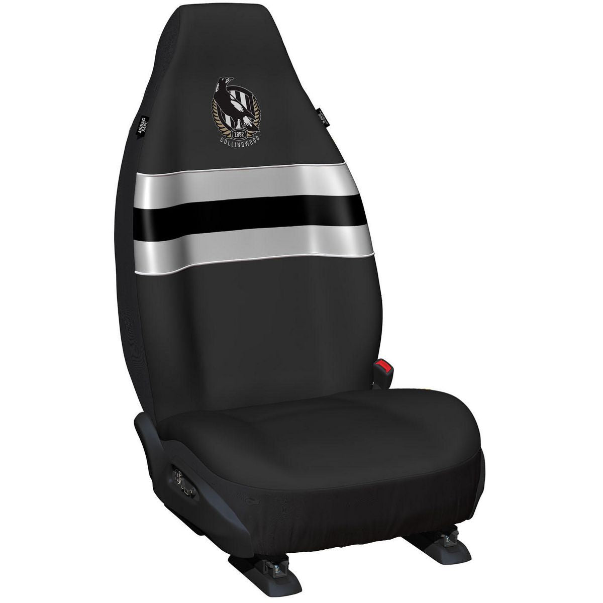 AFL Front Car Seat Covers Polyester, Black/White - Pair PPAFLCOL6/2