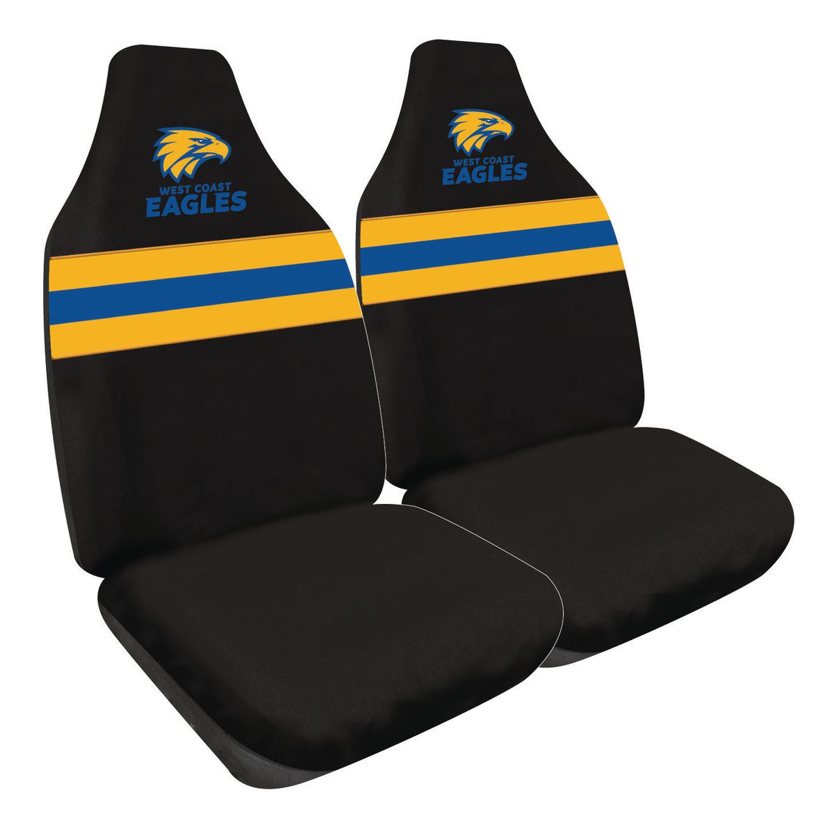 AFL Front Car Seat Covers Polyester, Black/Yellow - Pair PPAFLEAG6/2