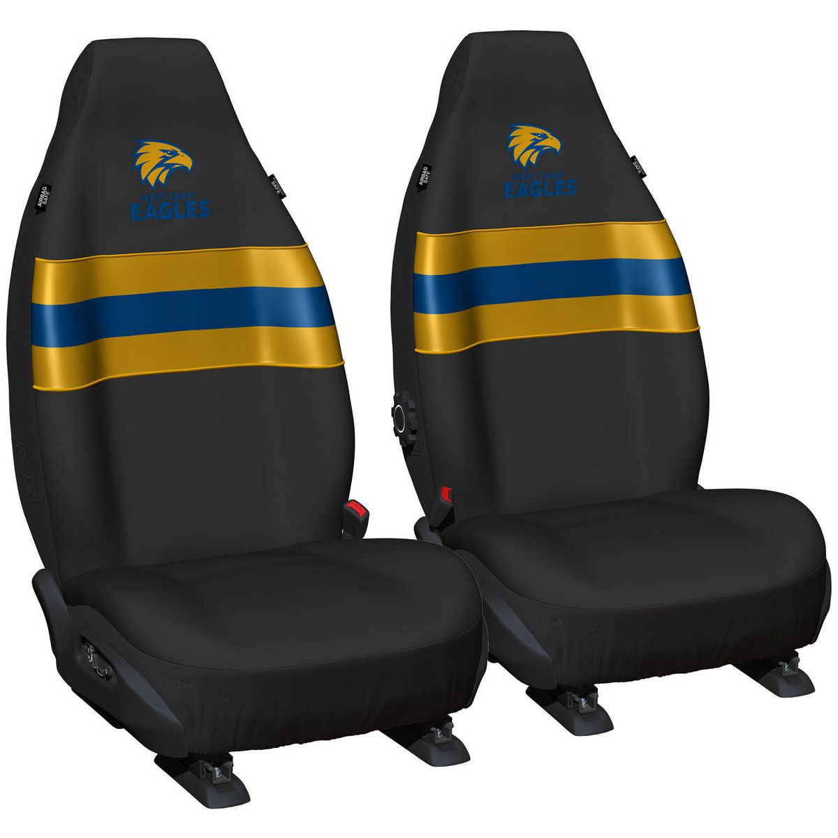 AFL Front Car Seat Covers Polyester, Black/Yellow - Pair PPAFLEAG6/2