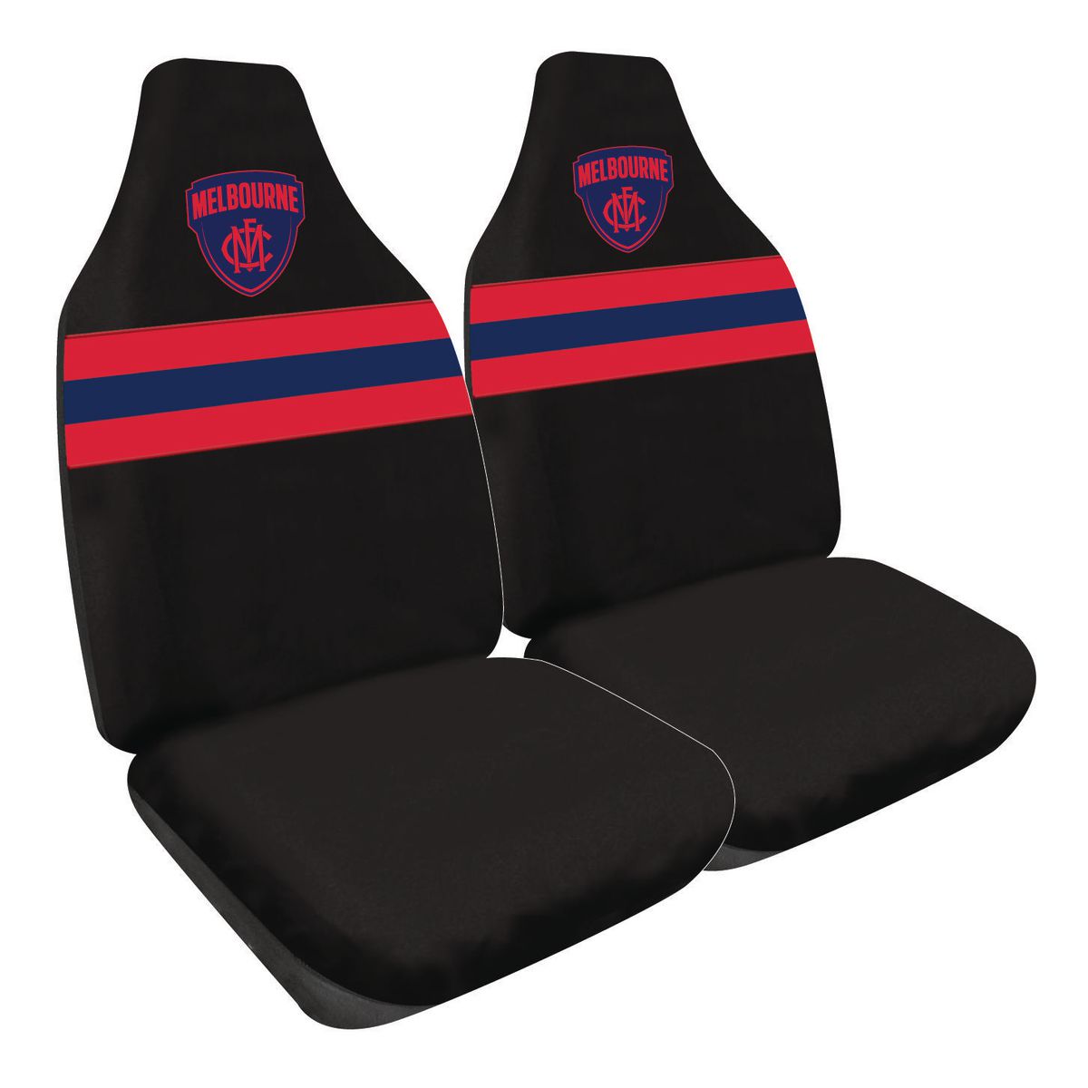 AFL Front Car Seat Covers Polyester, Black/Red - Pair PPAFLDEM6/2