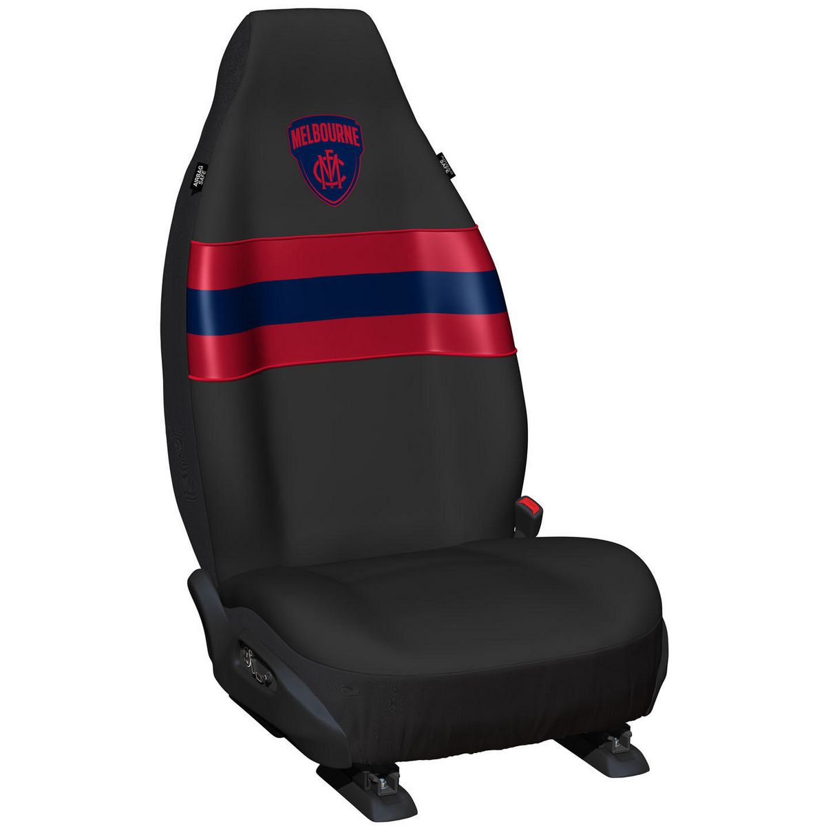 AFL Front Car Seat Covers Polyester, Black/Red - Pair PPAFLDEM6/2