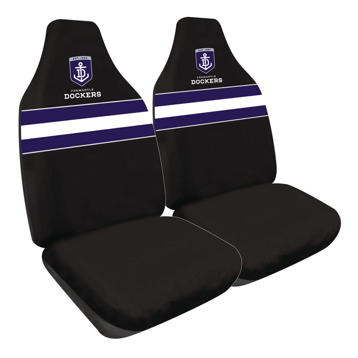 AFL Front Car Seat Covers Polyester, Black/Purple - Pair PPAFLFRE6/2