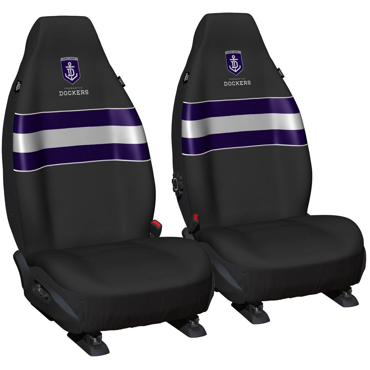 AFL Front Car Seat Covers Polyester, Black/Purple - Pair PPAFLFRE6/2