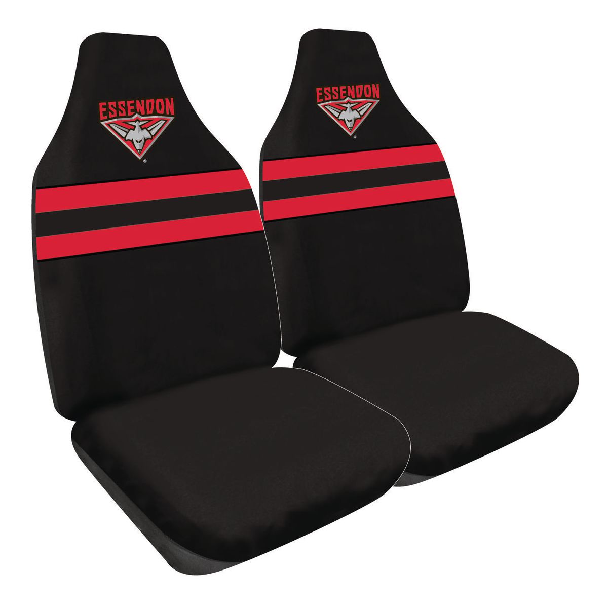 AFL Front Car Seat Covers Polyester, Black/Red - Pair PPAFLESS6/2