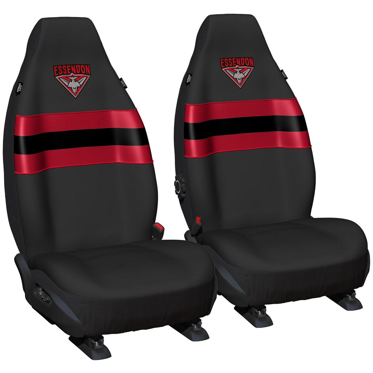 AFL Front Car Seat Covers Polyester, Black/Red - Pair PPAFLESS6/2