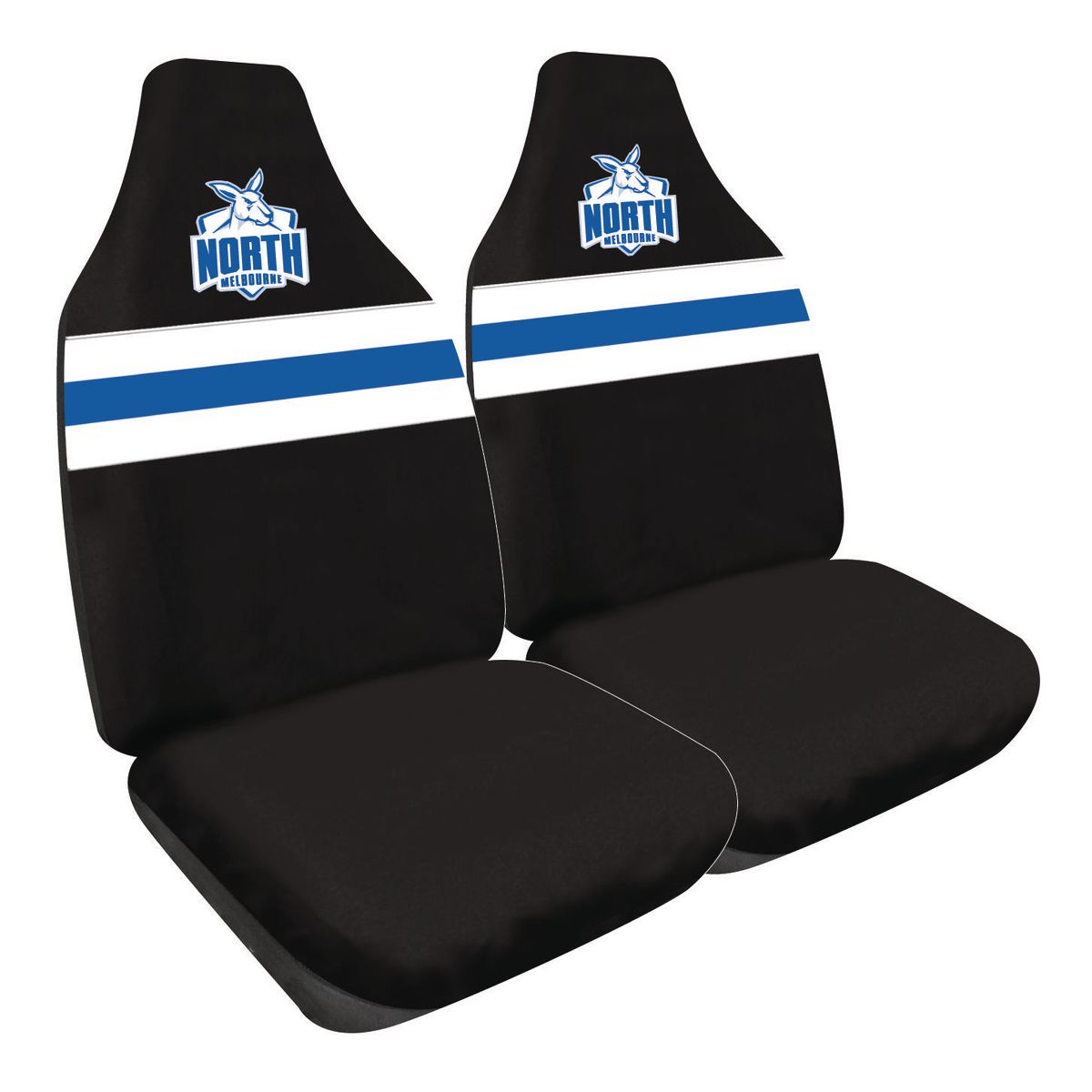 AFL Front Car Seat Covers Polyester, Black/White - Pair PPAFLKAN6/2