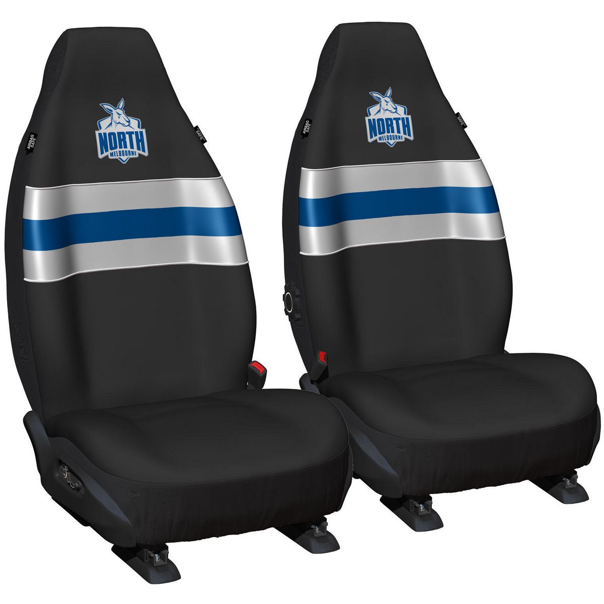 AFL Front Car Seat Covers Polyester, Black/White - Pair PPAFLKAN6/2