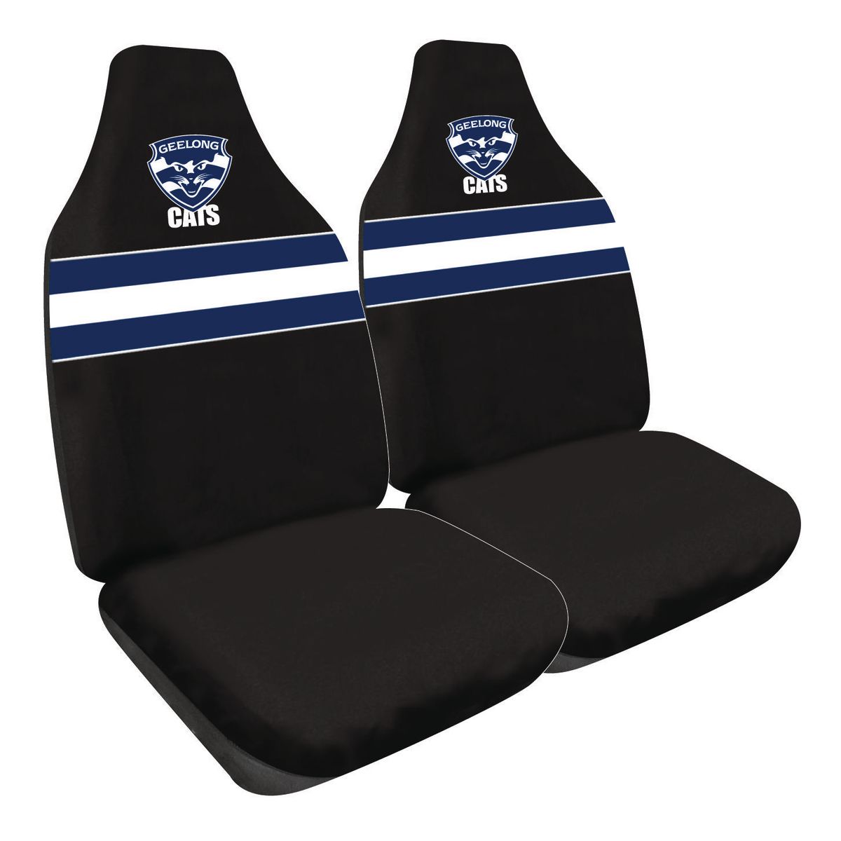 AFL Front Car Seat Covers Polyester, Black/Blue - Pair PPAFLGEE6/2