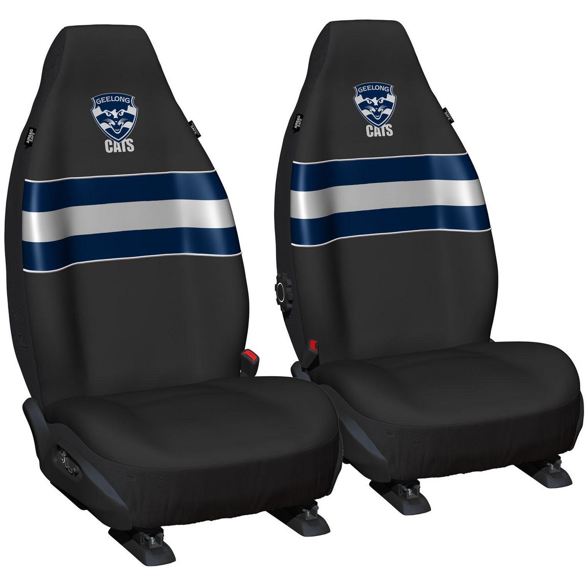 AFL Front Car Seat Covers Polyester, Black/Blue - Pair PPAFLGEE6/2