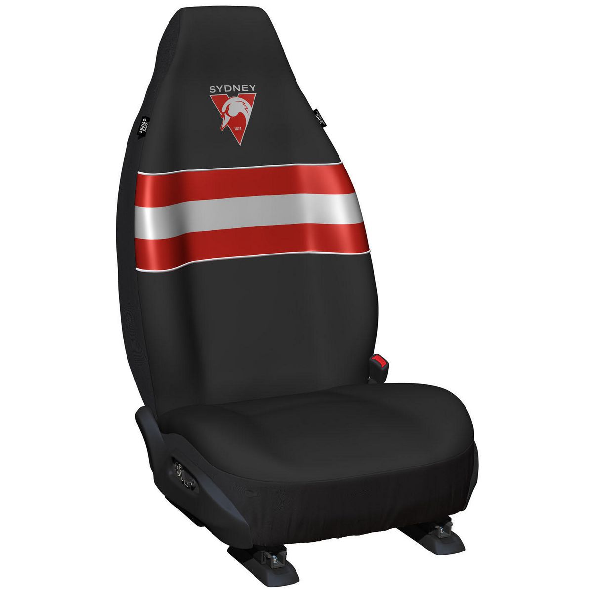 AFL Front Car Seat Covers Polyester, Black/Red - Pair PPAFLSWA6/2