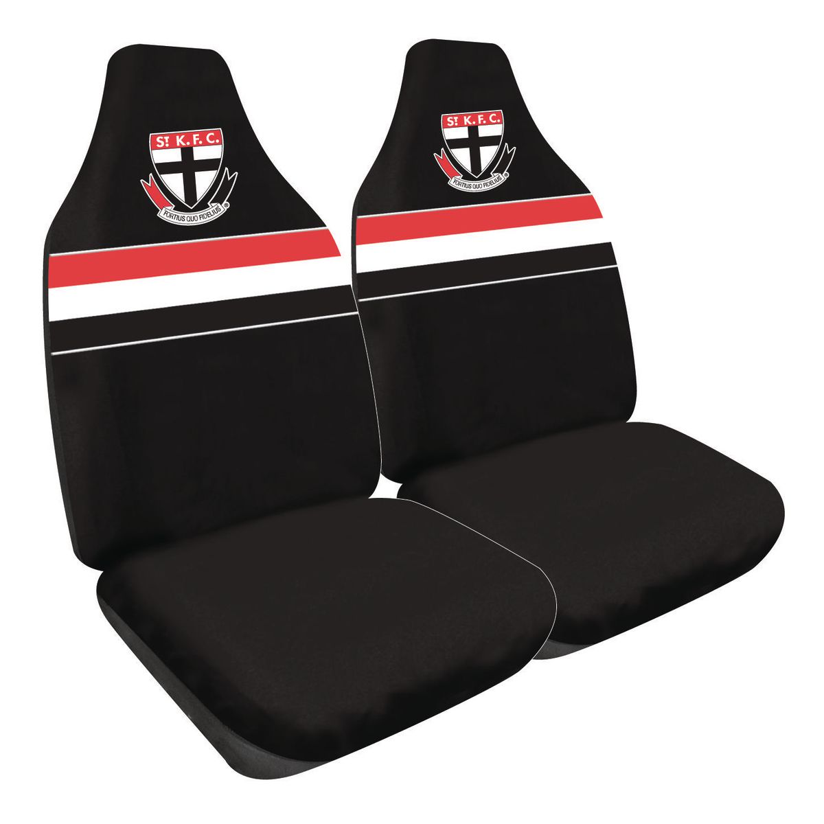 AFL Front Car Seat Covers Polyester, Black/Red - Pair PPAFLSTK6/2