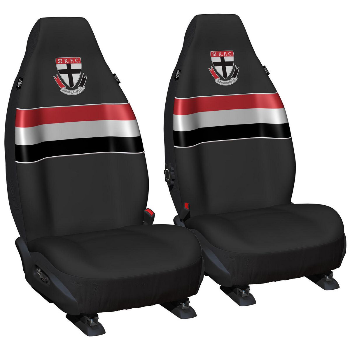 AFL Front Car Seat Covers Polyester, Black/Red - Pair PPAFLSTK6/2