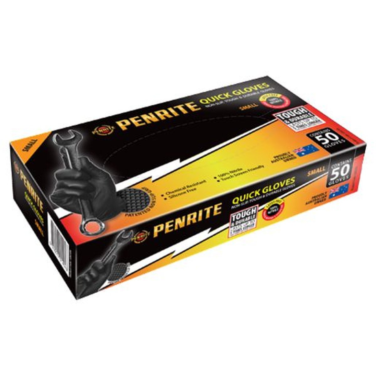Penrite Quick Gloves Disposable Non-Slip Nitrile Small 50Pk LQG50S