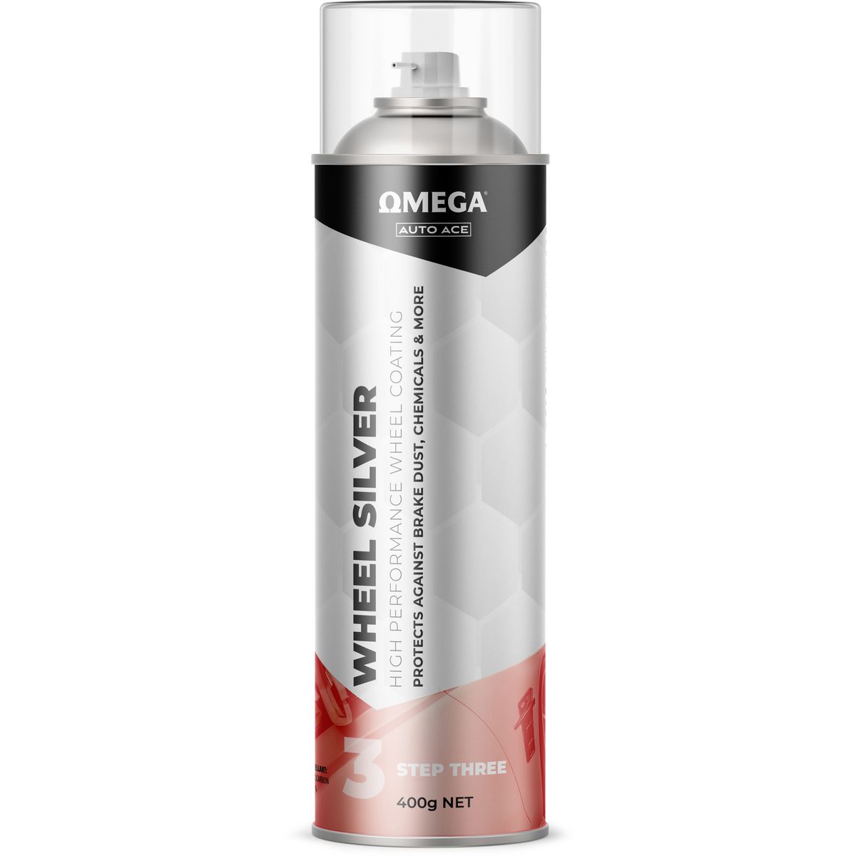 Omega Wheel Silver Wheel Coating Aerosol Spray 400g AA-WS400G