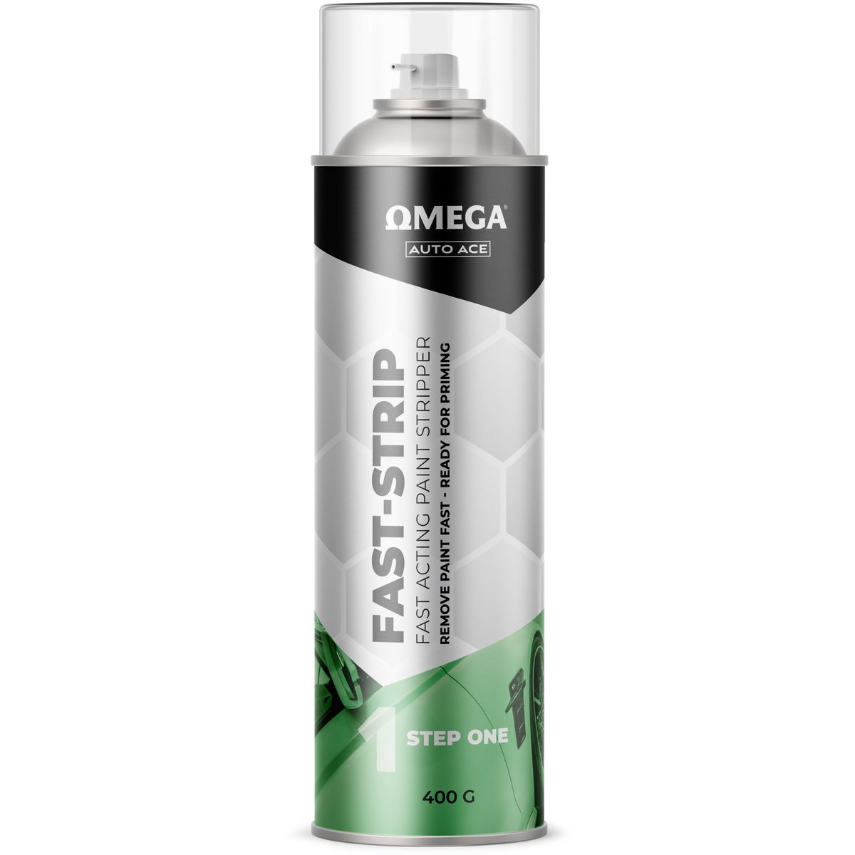 Omega Fast-Strip Paint Stripper Aerosol Spray 400g AA-FS400G