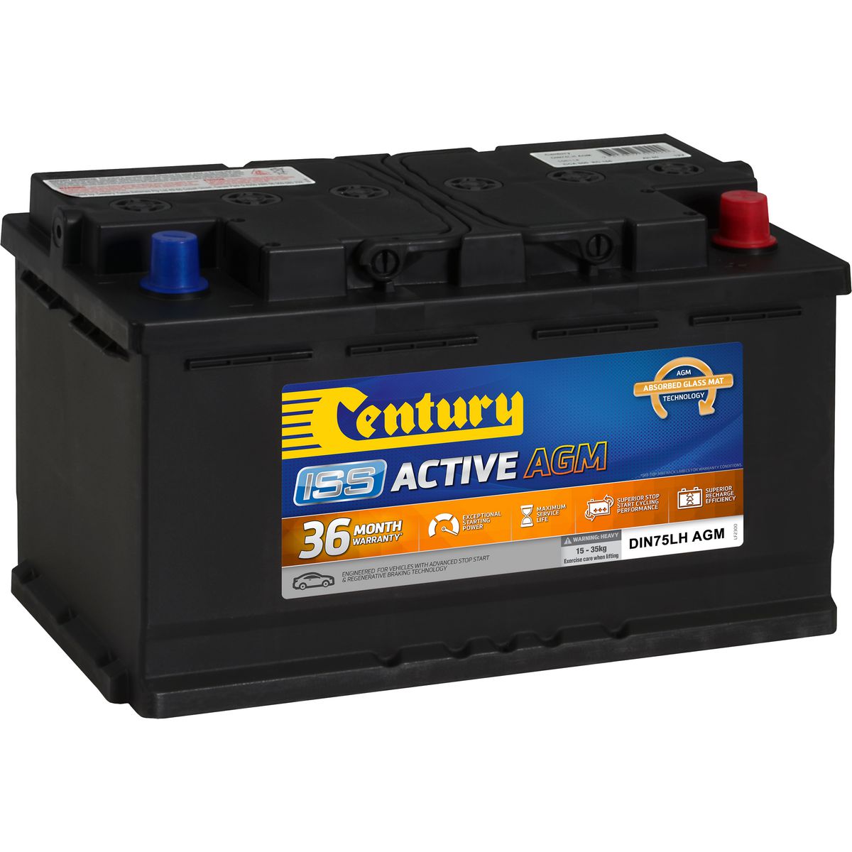 Century Batteries Century Hybrid & Iss Battery 106124 DIN75LH MF AGM