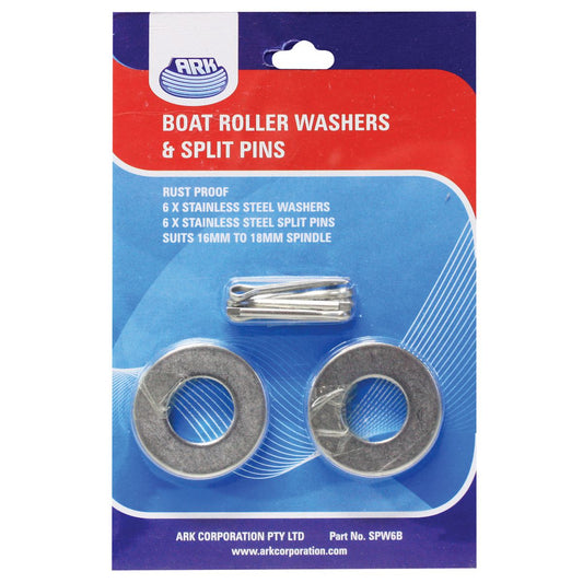 Ark Boat Roller Washers & Split Pins Pack Stainless Steel SPW6B