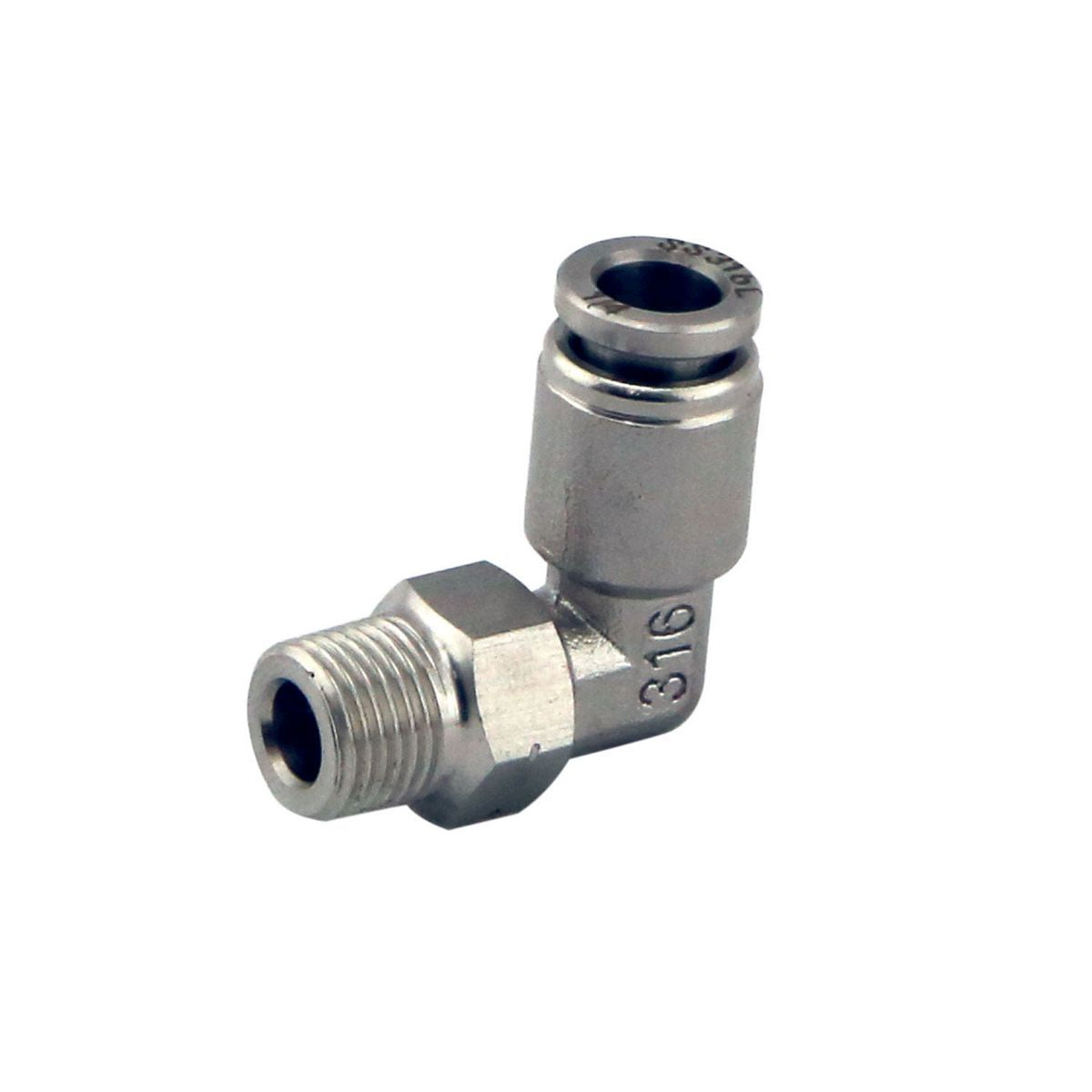Turbosmart 1/8" NPT 90 Degree Pushloc Fitting SS 6mm