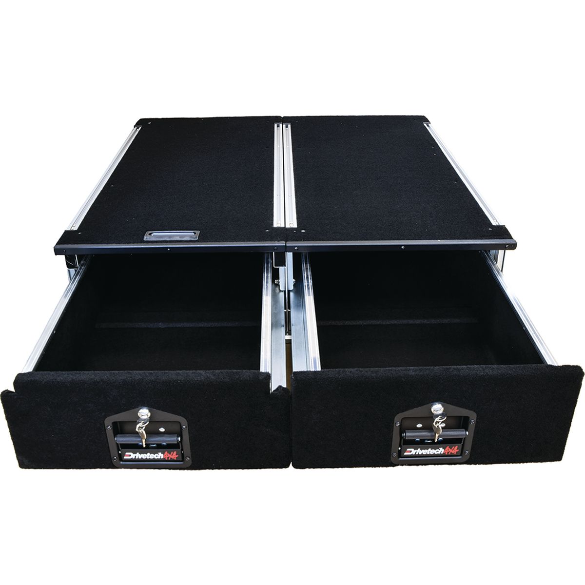 Drivetech 4X4 Vehicle Drawer - Twin Aluminium 1000 Inc. Fridge Slide DT-DS1000T