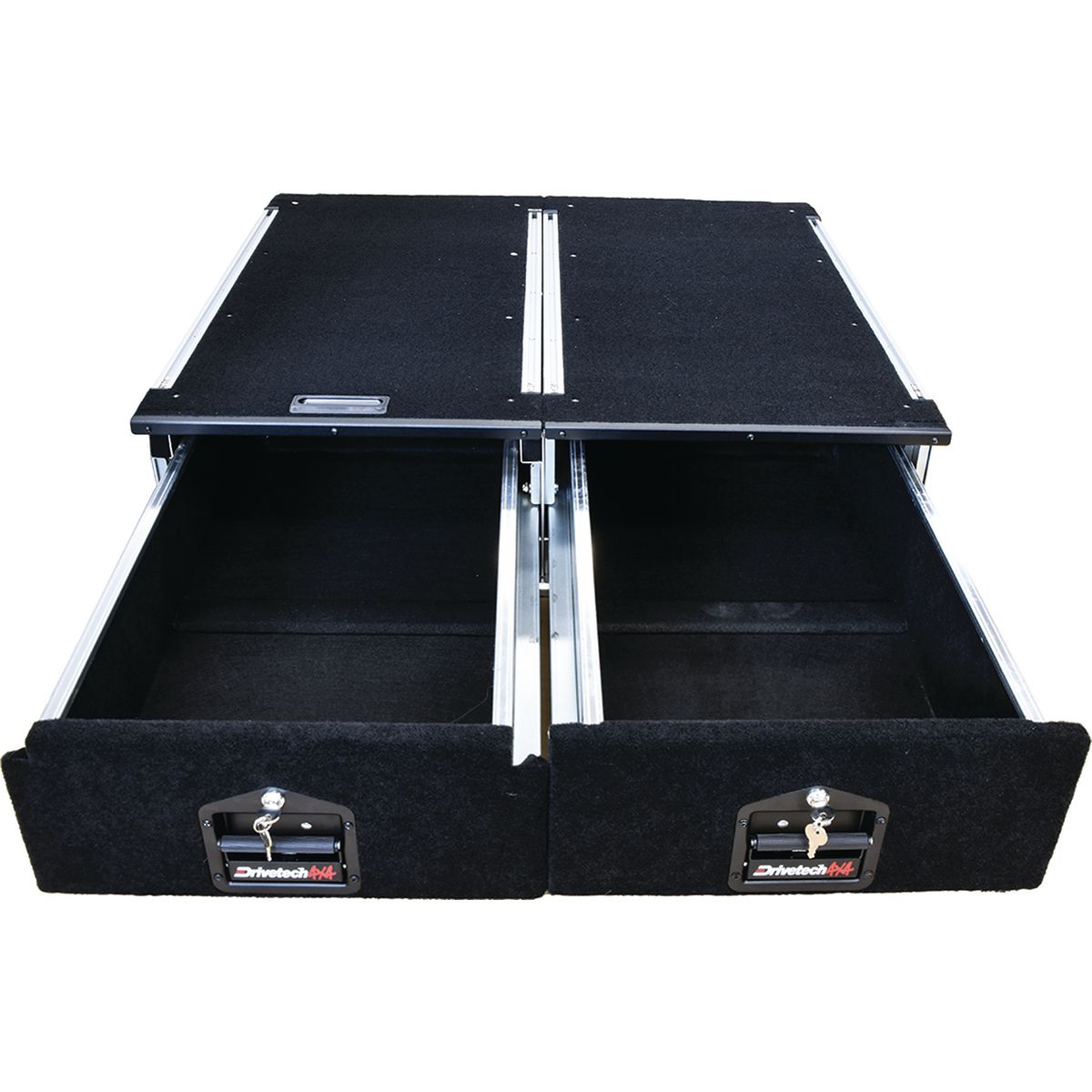 Drivetech 4X4 Vehicle Drawer - Twin Aluminium 900 Inc. Fridge Slide DT-DS900T