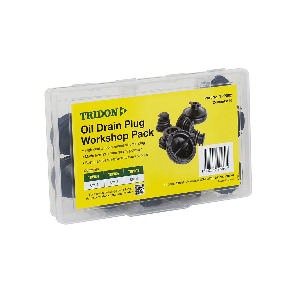 Tridon Oil Drain Plug Workshop Kit TPP002