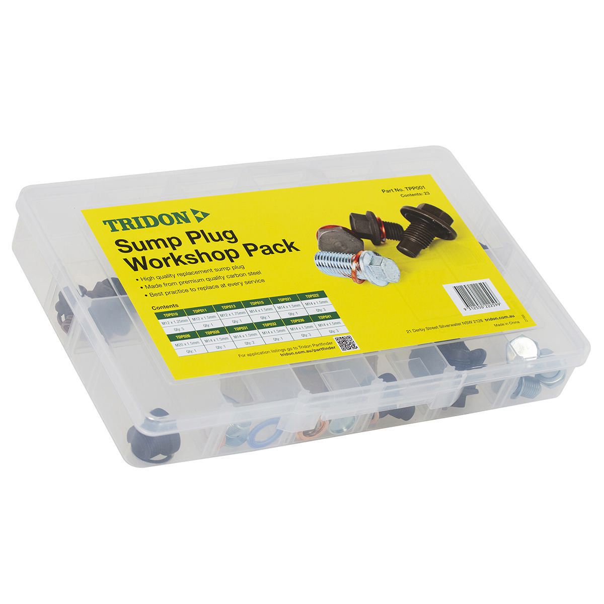 Tridon Sump Plug Workshop Kit TPP001